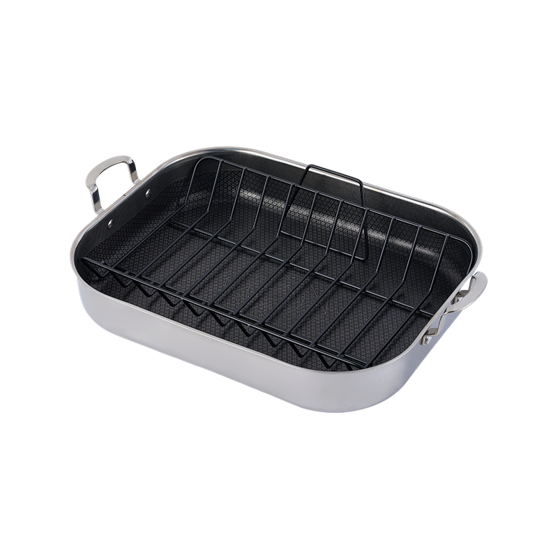 Tri-Ply Stainless Steel Hybrid Nonstick Roasting Pan