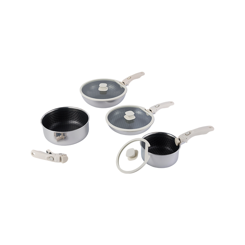 Tri-Ply Stainless Steel Hybrid Nonstick Cookware with Detachable Handle