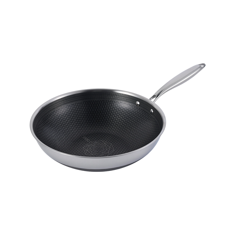 Tri-Ply Stainless Steel Hybrid Nonstick Wok