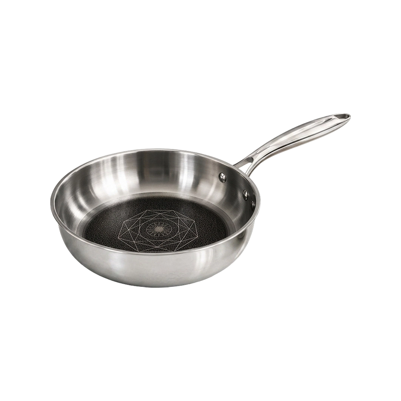 Tri-Ply Stainless Steel Hybrid Nonstick Straight-Wall Deep Fry Pan